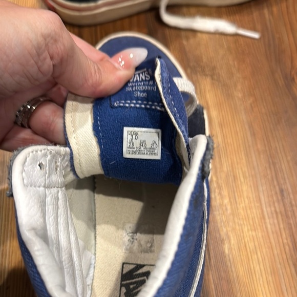 Vans Blue and Gray High-Top Sneakers with Signature Stripe - Picture 6 of 6